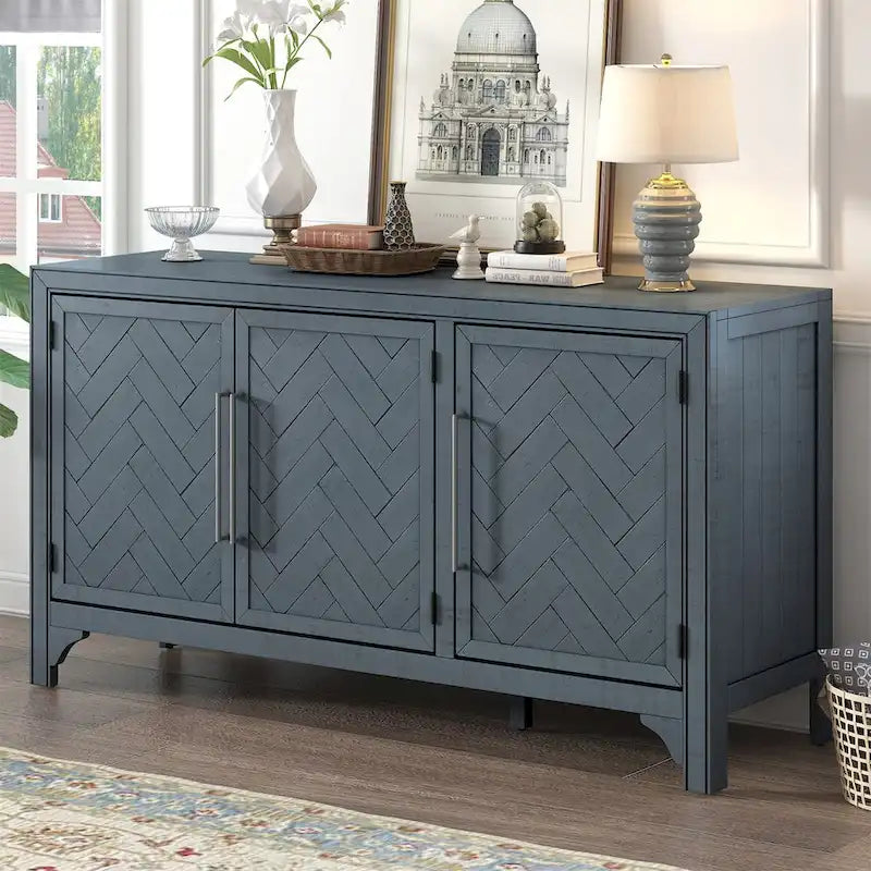 Wooden Storage Cabinet Sideboard with Adjustable Shelves
