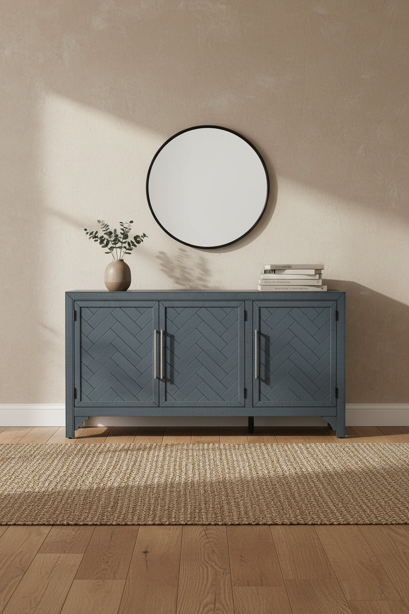 Wooden Storage Cabinet Sideboard with Adjustable Shelves