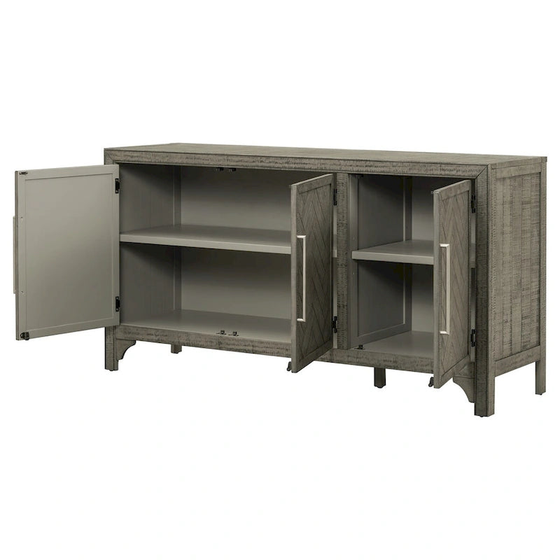 Wooden Storage Cabinet Sideboard with Adjustable Shelves